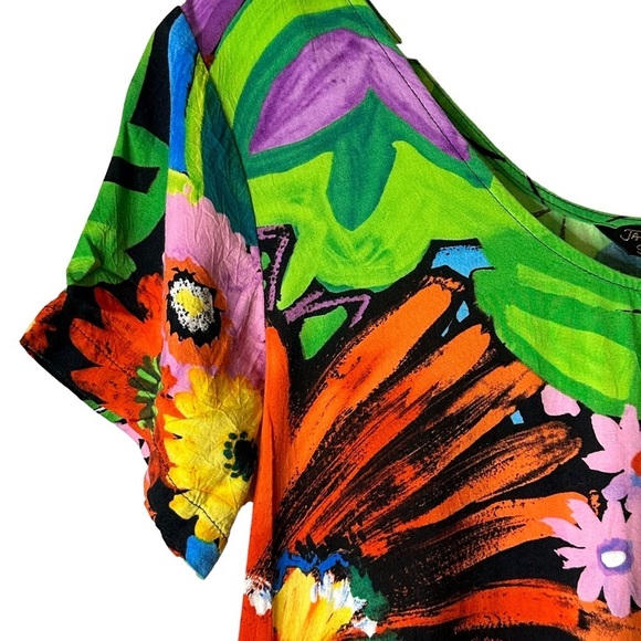 Jams World Hattie Flower Vibes 50 Years‎ Dress Size Small 100% Rayon Hawaii - Picture 4 of 12